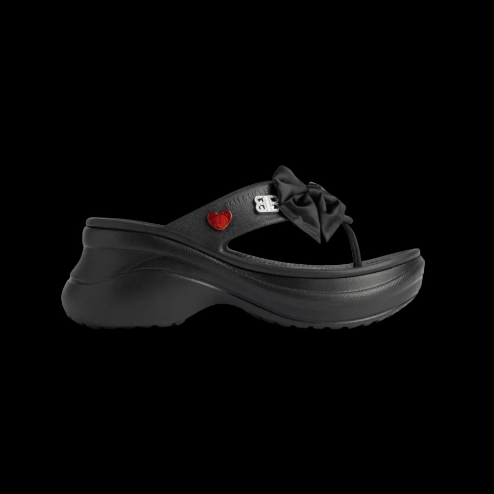 Balenciaga Crocs Thong Jibbitz In Black - HypeFly India View 1