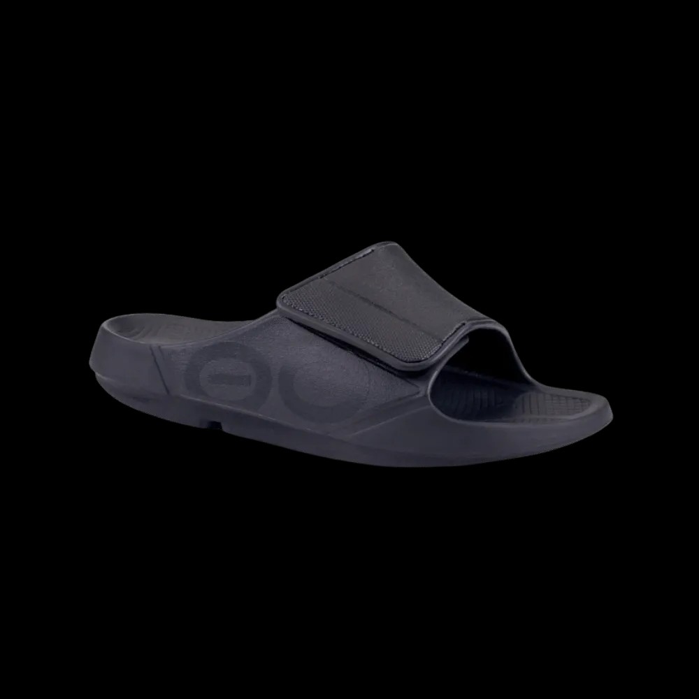Oofos OOahh Sport Flex Sandal - Matte Black - HypeFly India View 2