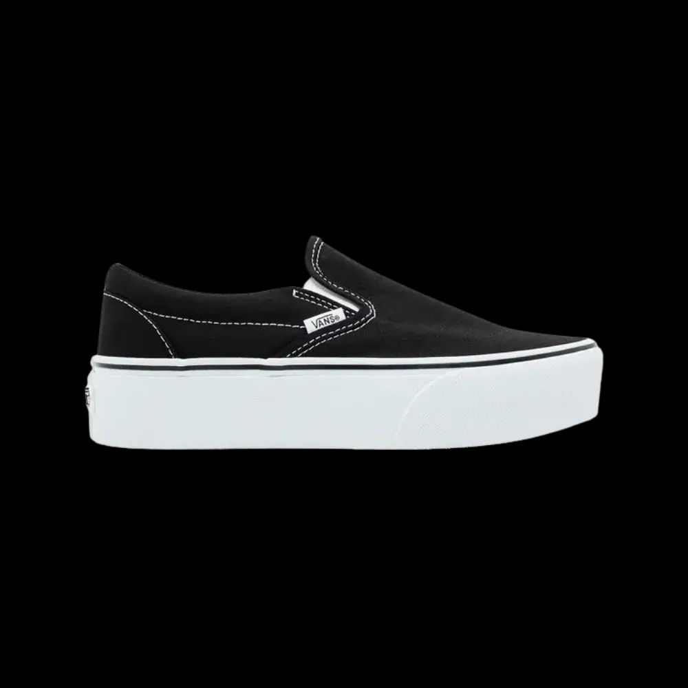 Vans Classic Slip-On Platform Shoe Black And White - HypeFly India View 1