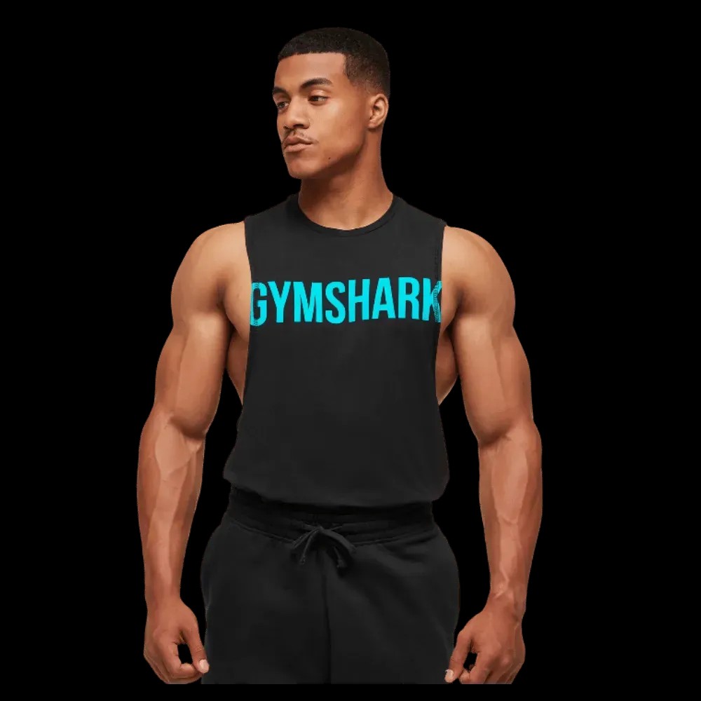 Gymshark Prime Drop Arm Tank Black/Brand Blue - HypeFly India View 3