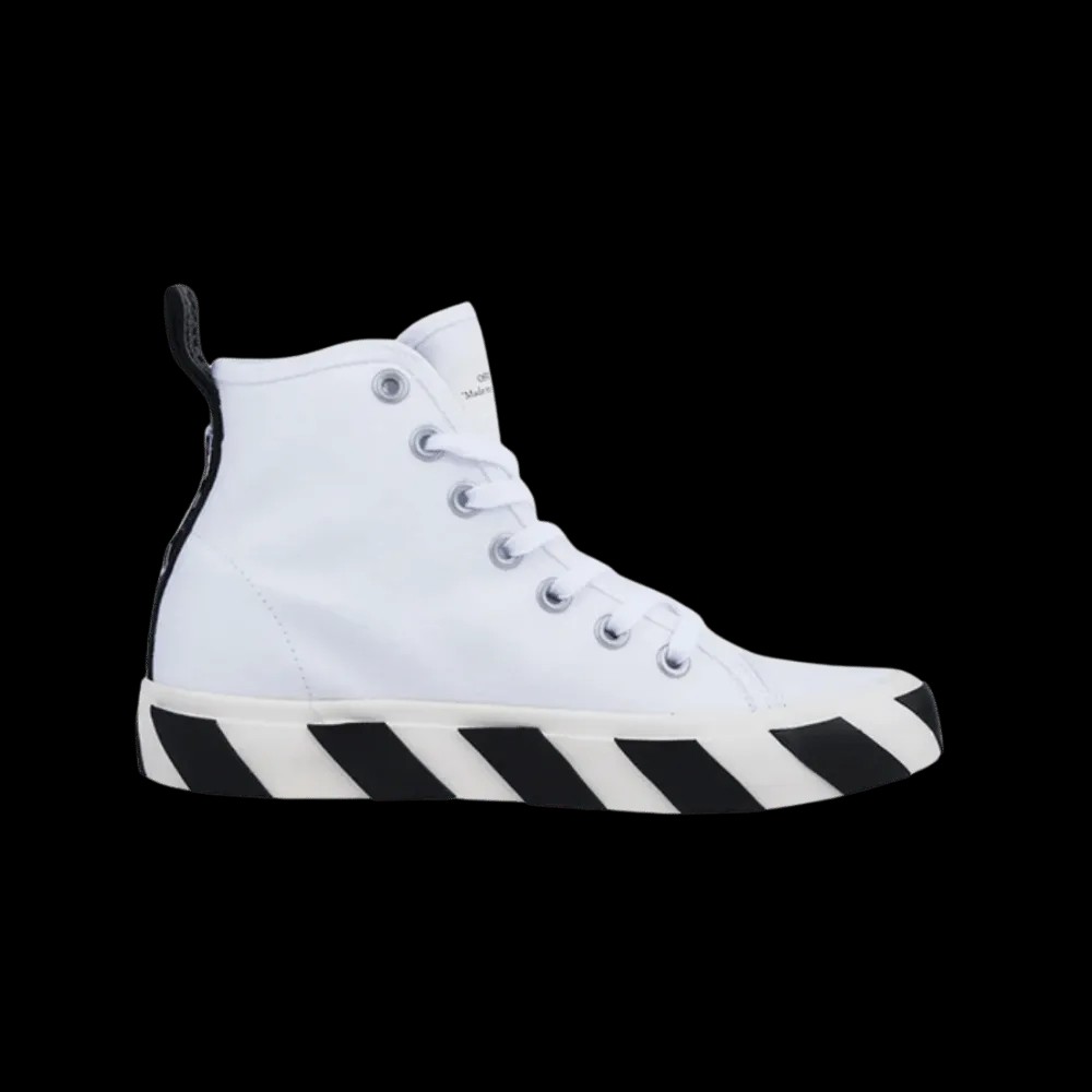 OFF-WHITE Mid Top Vulcanised Sneaker 'White' - HypeFly India View 1