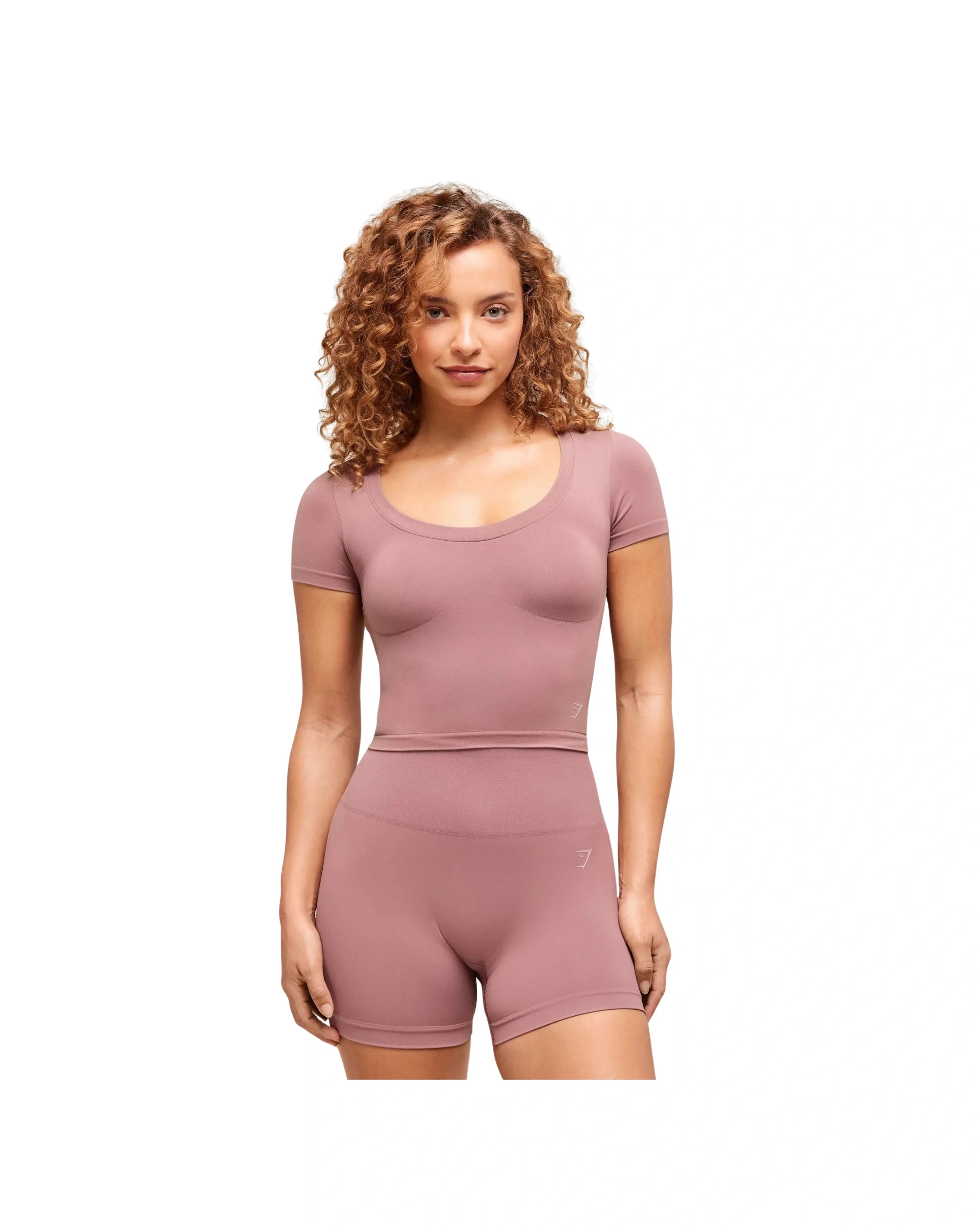 Gymshark Soft Sculpt Midi T-Shirt Calm Pink - HypeFly India View 1