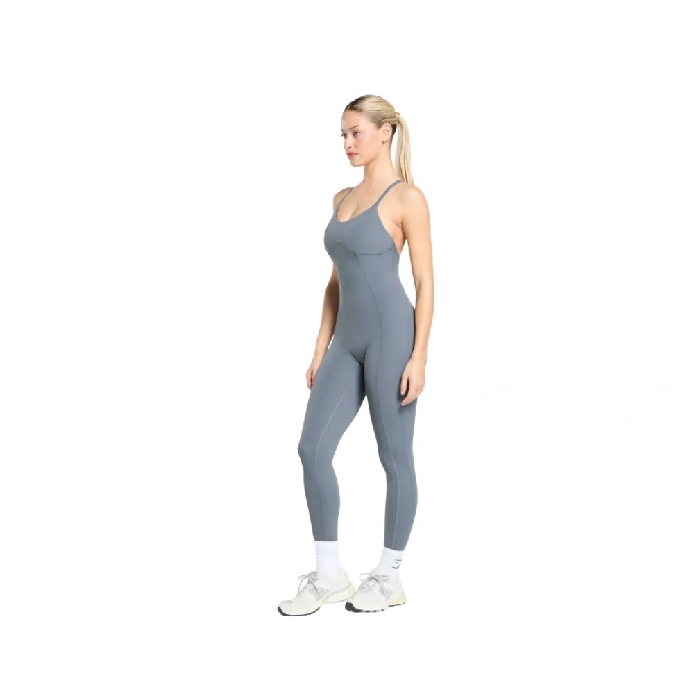 Gymshark Strappy All in One Full length Bodysuit Iron Blue - HypeFly India View 3
