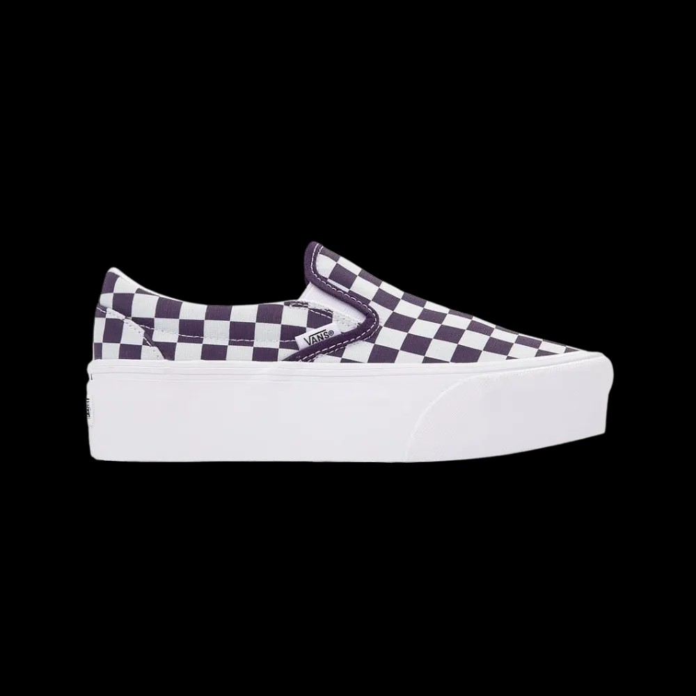 Vans Classic Slip-On Checkerboard Platform Shoe Gothic Grape Purple - HypeFly India View 1