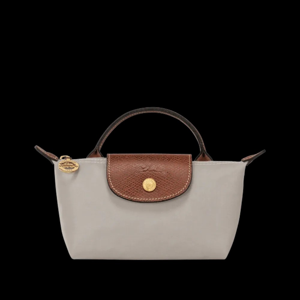 Longchamp Le Pliage Original Pouch with handle Pebble - Recycled canvas - HypeFly India View 1