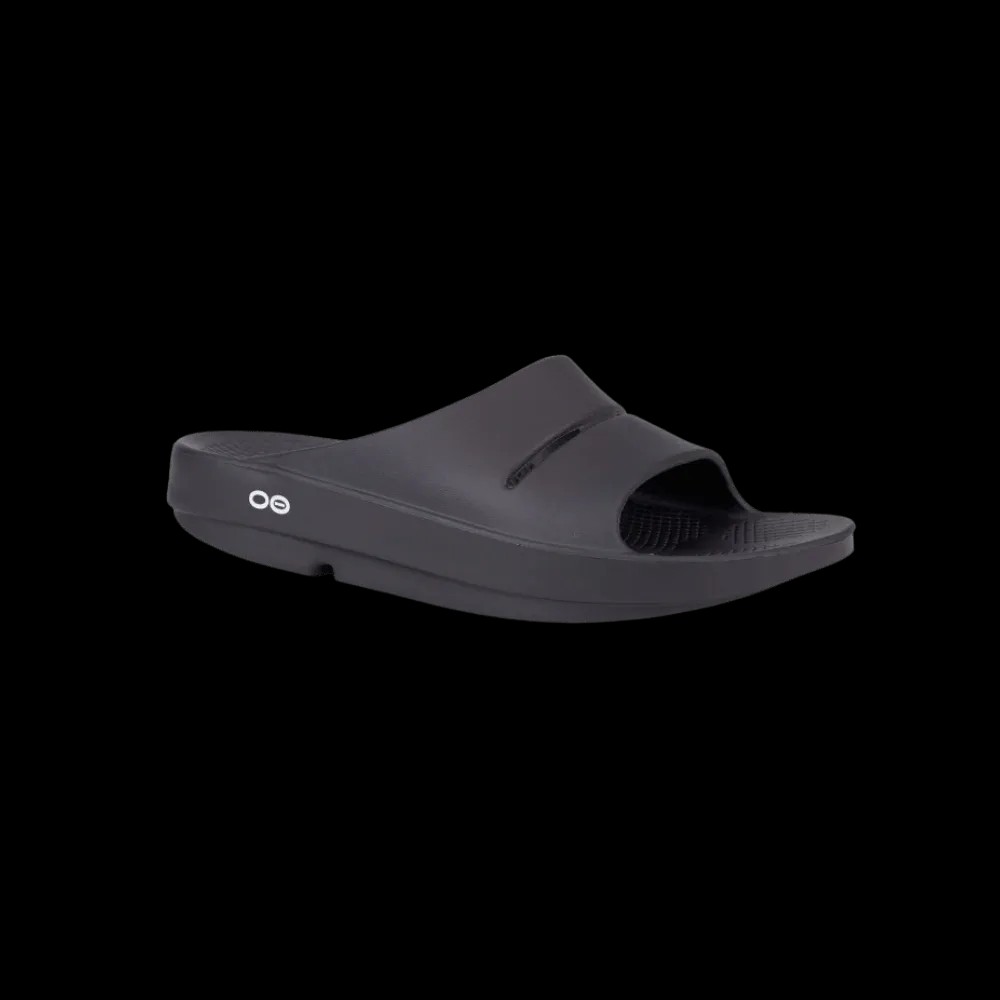 Oofos OOahh Slide Sandal Black - HypeFly India View 3