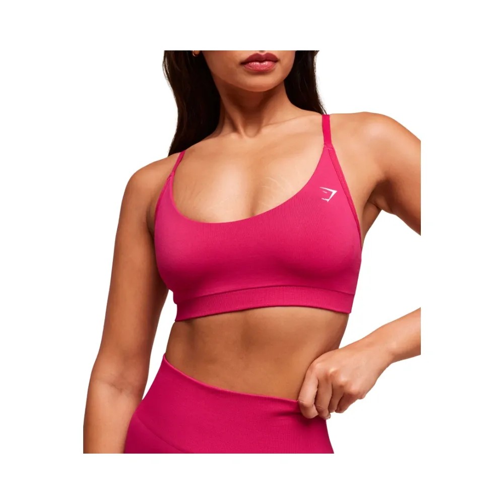 Gymshark Everyday Seamless Racerback Sports Bra - Light Support Build Pink - HypeFly India View 5