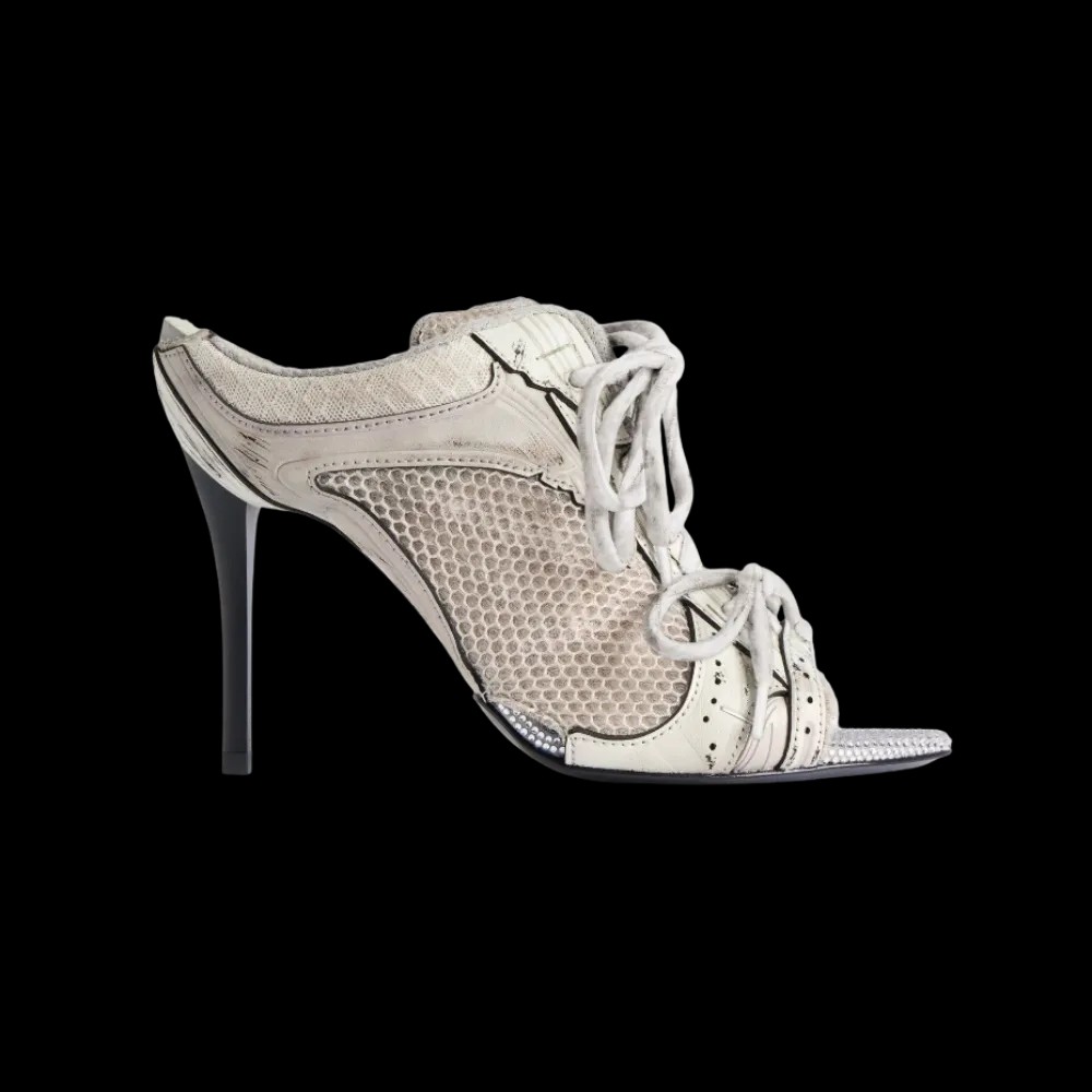 Balenciaga Stapler Sandal Heel In Grey - HypeFly India View 1