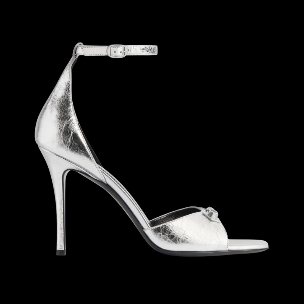 Balenciaga City Uptown Sandal In Silver - HypeFly India View 1