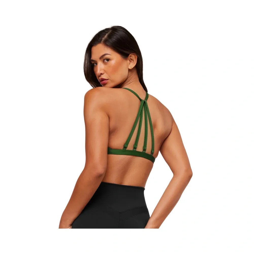 Gymshark Minimal Sports Bra- Light Support Athletic Green - HypeFly India View 2
