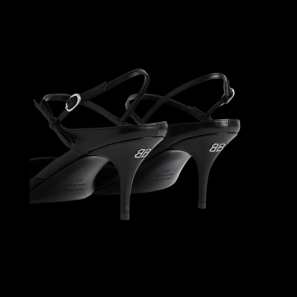 Balenciaga Avenue Bow Slingback In Black - HypeFly India View 4