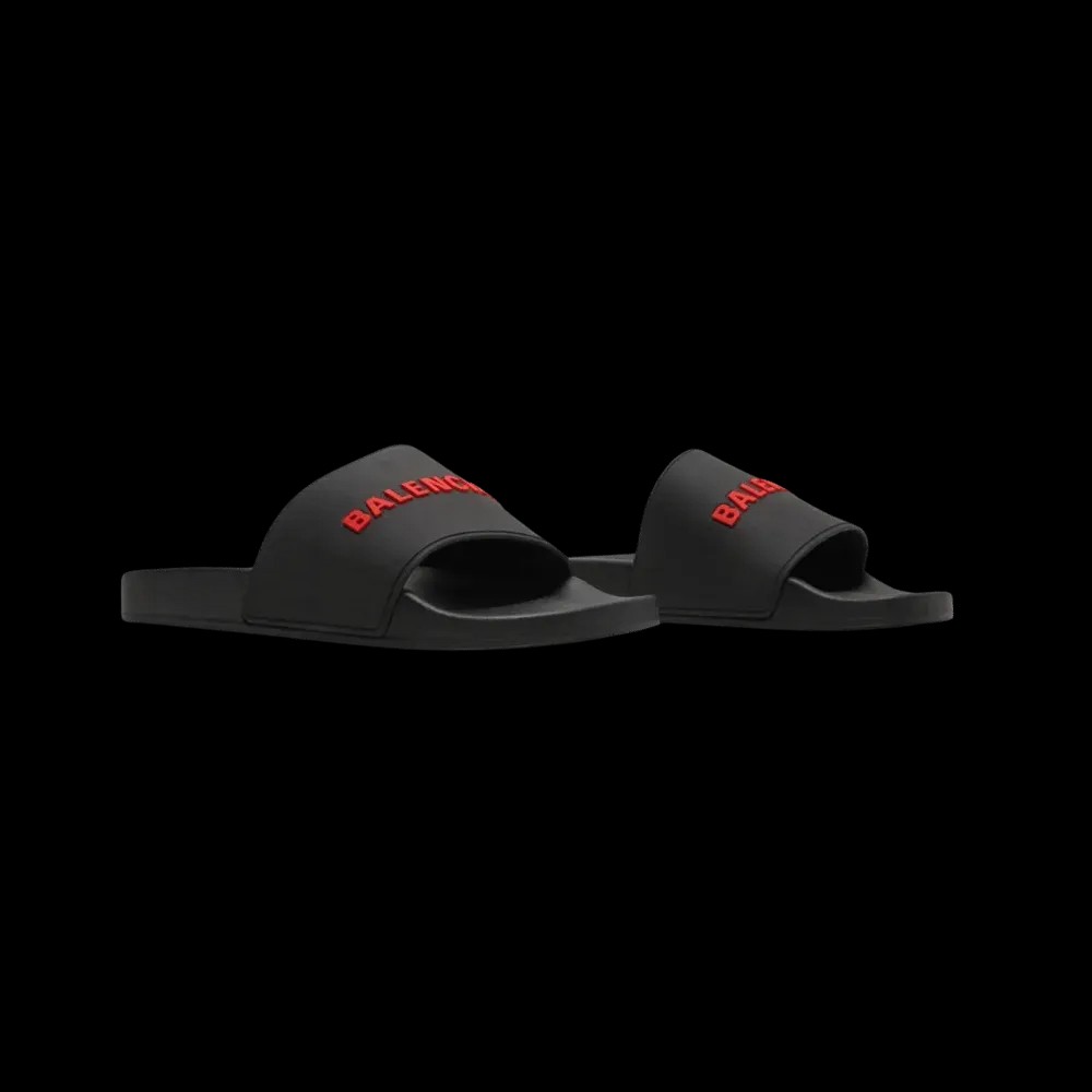 Balenciaga Pool Slides 'Black Red' - HypeFly India View 2