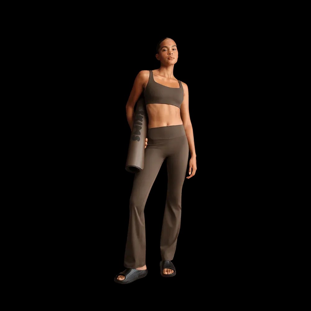 Nike X Skims Matte Women's High-Waisted Slim Flared Leggings Dark Sepia - HypeFly India View 3