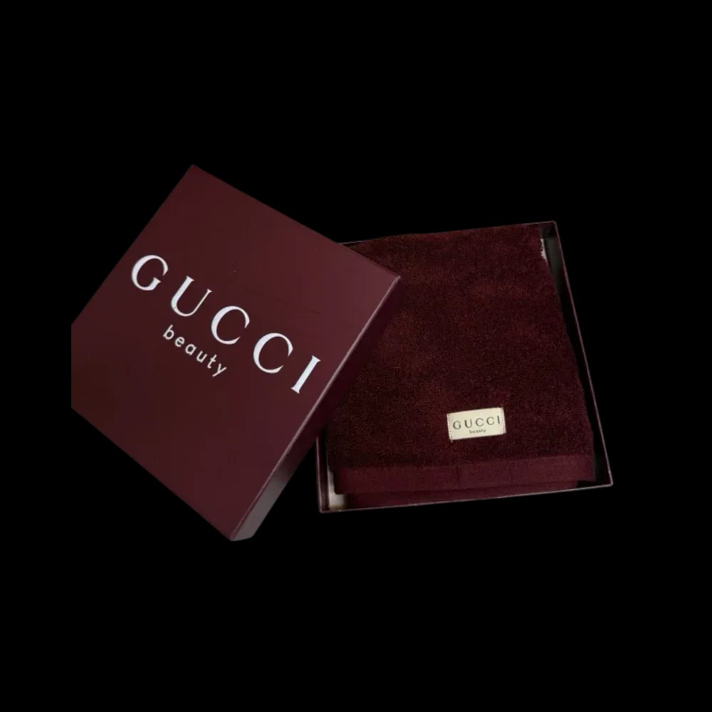 Gucci Beauty Maroon Hand Towel Gift With Purchase Novelty - HypeFly India View 1