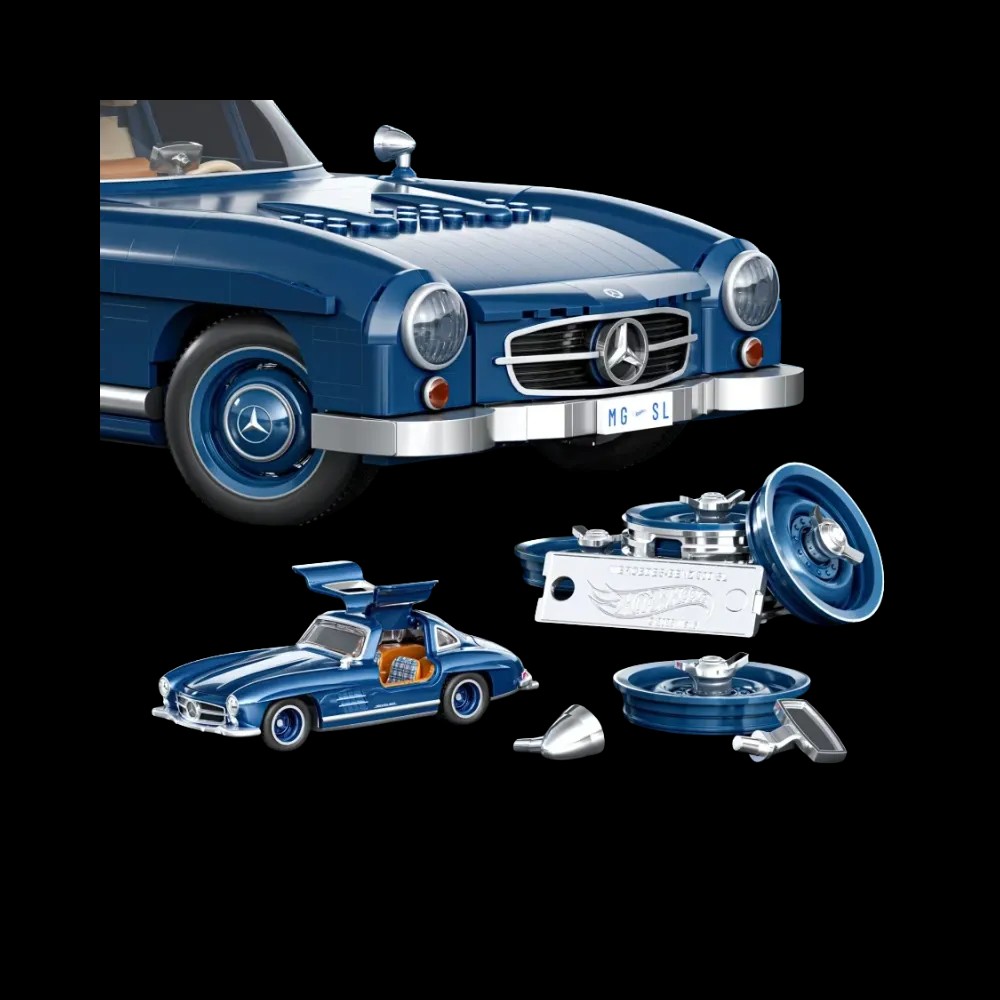 Mattel Brick Shop Hot Wheels Mercedes-Benz 300 SL Building Set - HypeFly India View 2