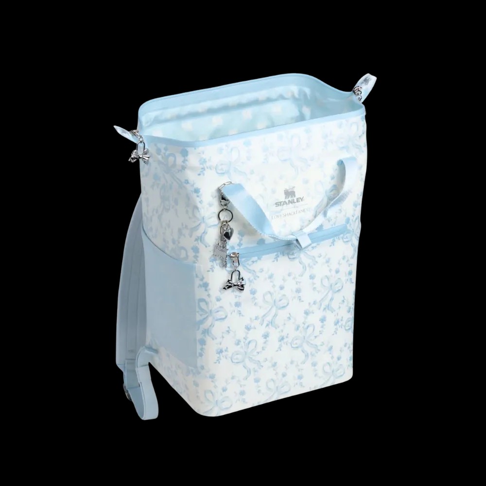 Stanley 1913 x LoveShackFancy Holiday All Day Madeleine Mini Cooler Backpack 20 Can 14 QT 13.2 L Coquette Bow Winter Ice - HypeFly India View 2