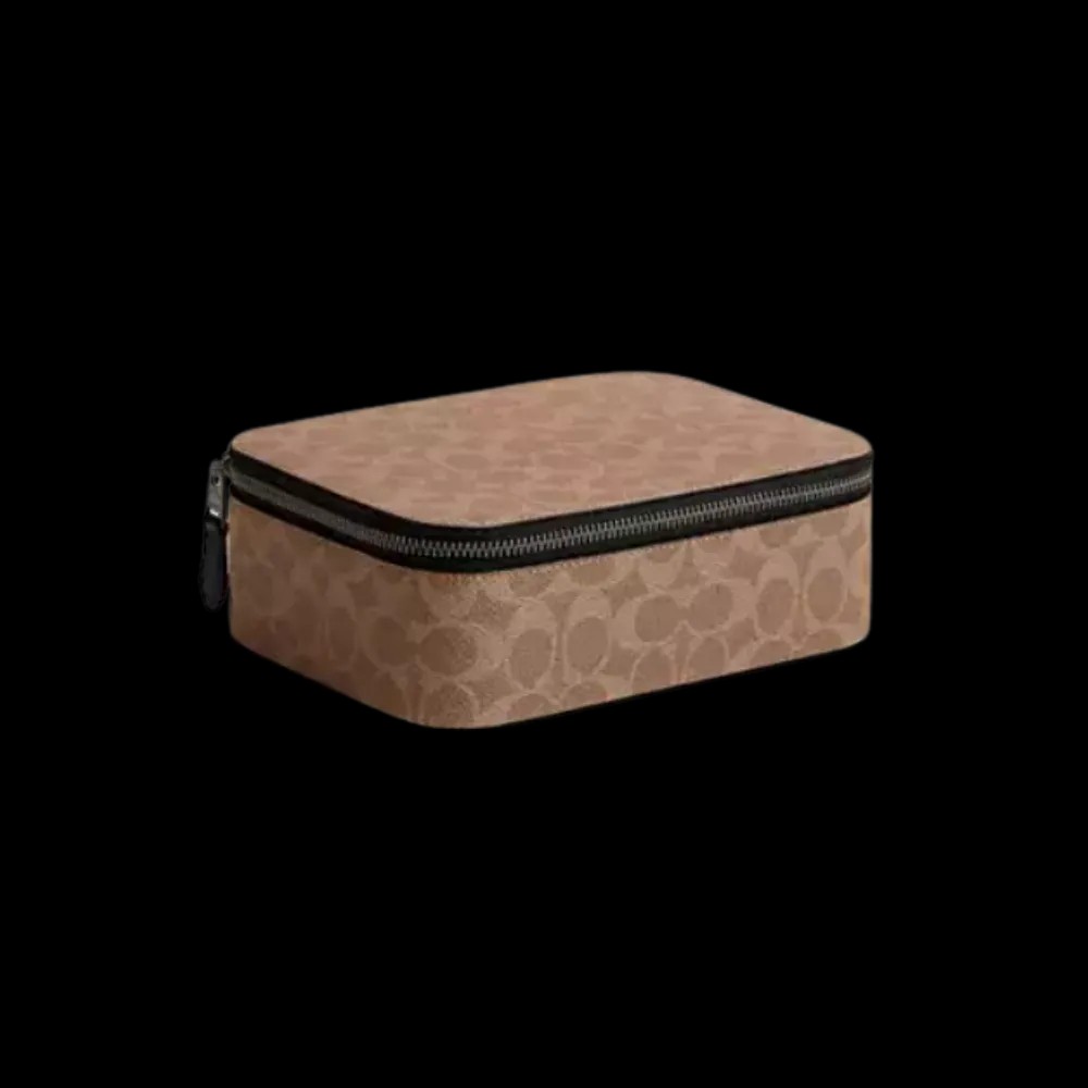 Coach Tech Organizer In Colorblock Signature Canvas 'Gunmetal - HypeFly India View 1