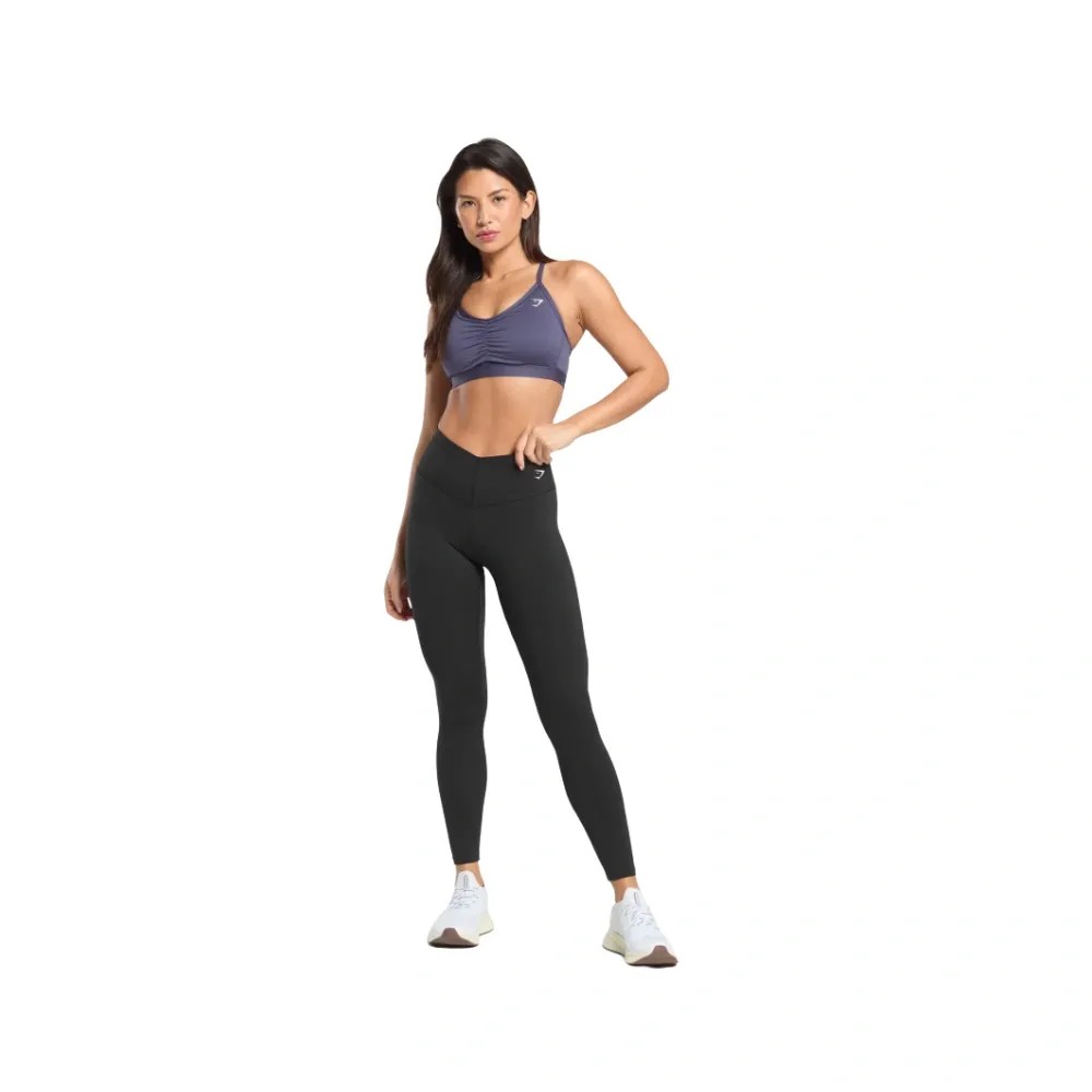 Gymshark Ruched Sports Bra - Medium Support Weighted Purple - HypeFly India View 5