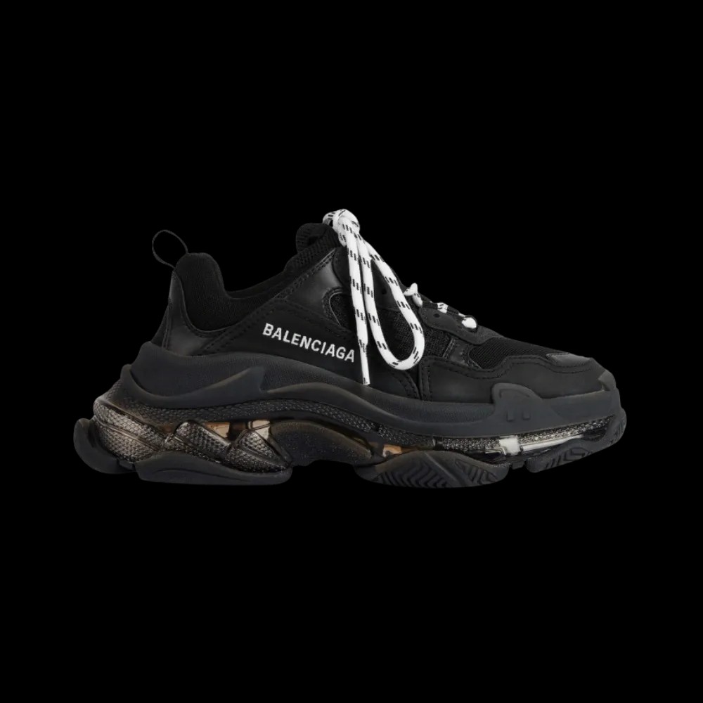 Balenciaga Triple S Clear Sole Sneaker In Black - HypeFly India View 1