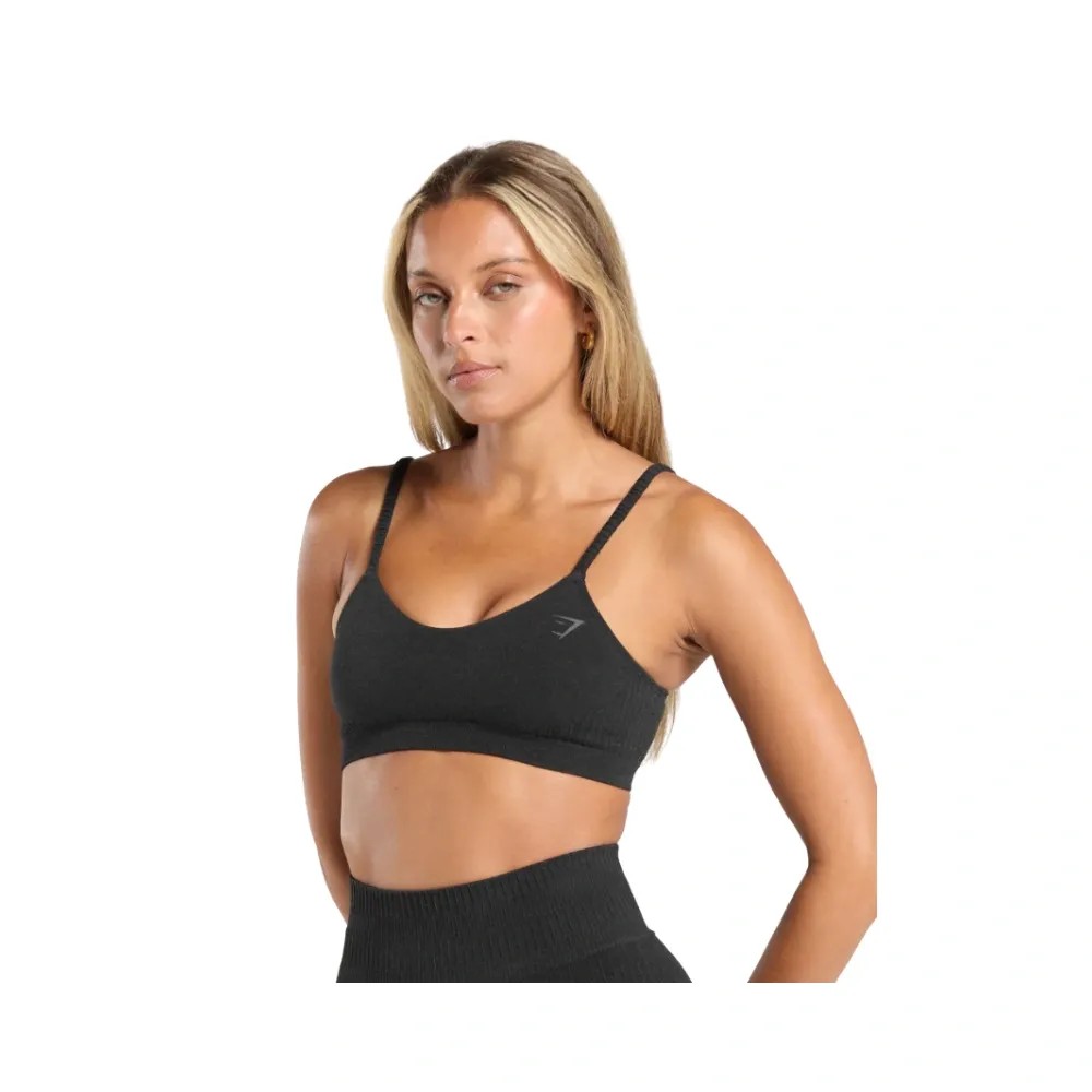 Gymshark Luxe Seamless Bralette - Light Support Coal Marl - HypeFly India View 3