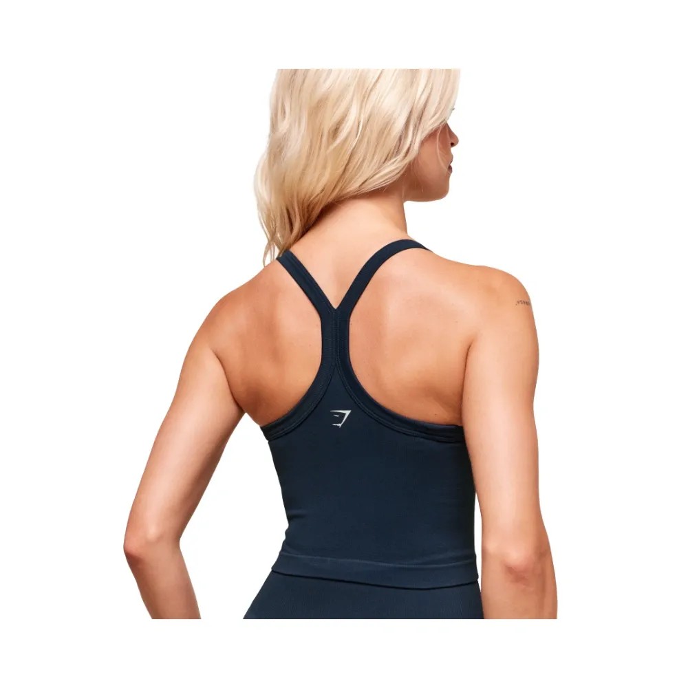 Gymshark Everyday Seamless Ribbed Midi Top Navy - HypeFly India View 2