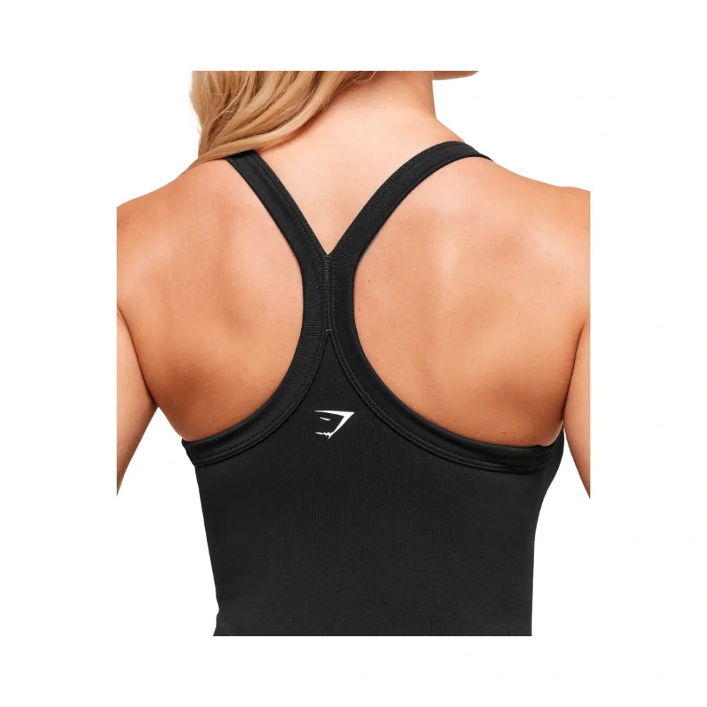 Gymshark Everyday Seamless Ribbed Midi Top Black - HypeFly India View 2