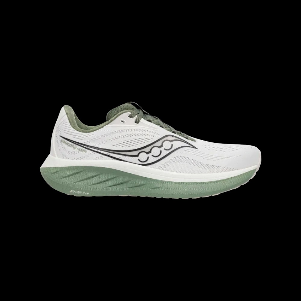 Saucony Ride 18 White | Olivine - HypeFly India View 1