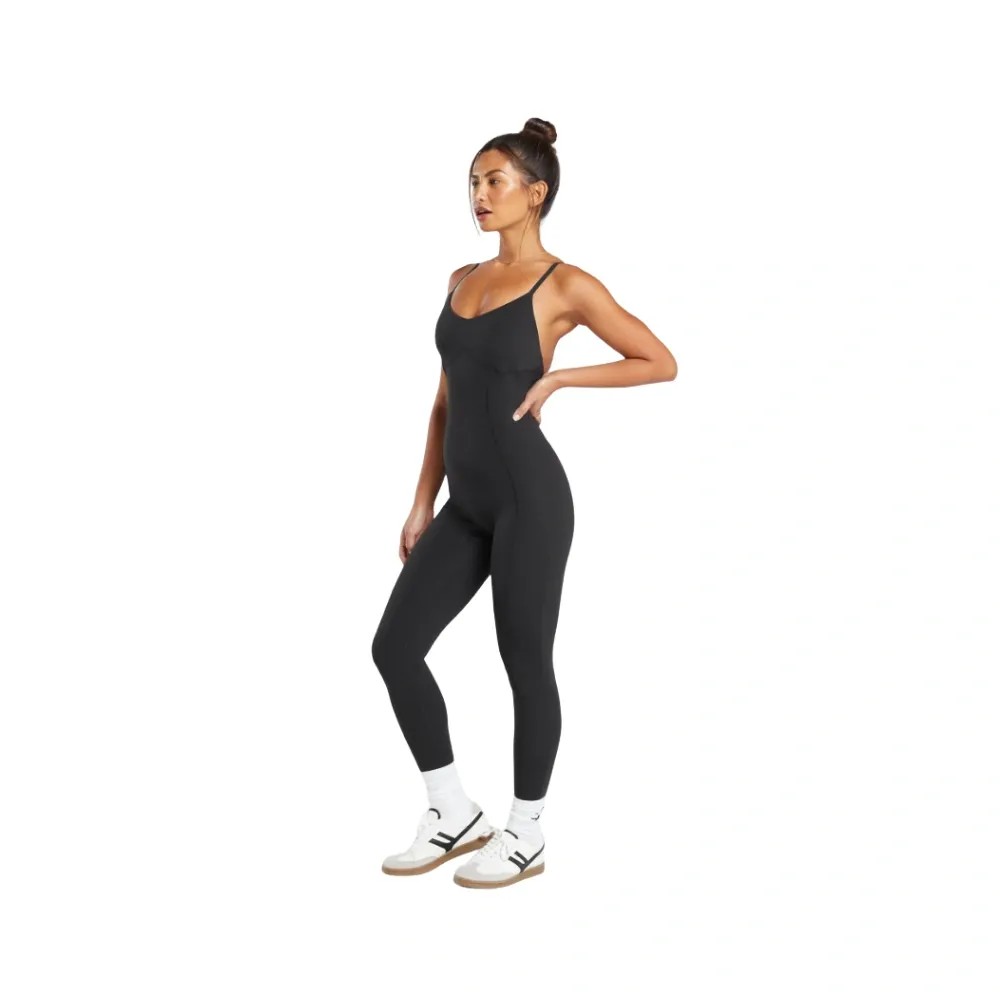 Gymshark Strappy All in One Full length Bodysuit Black - HypeFly India View 3