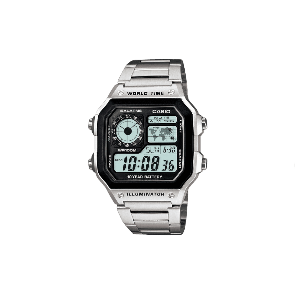 Casio Youth Unisex Black Dial Digital Stainless Steel Watch D099 - AE-1200WHD-1AVDF - HypeFly India View 1