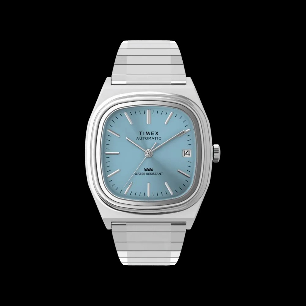 Timex Automatic 1983 E Line 34mm Stainless Steel Expansion Band Watch Blue - HypeFly India View 1