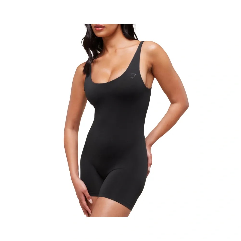 Gymshark Soft Sculpt 5" All-In-One Bodysuit Black - HypeFly India View 5