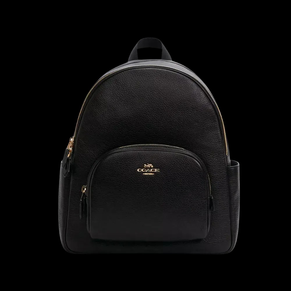 Coach Court Backpack Pebbled Leather Black - HypeFly India View 1