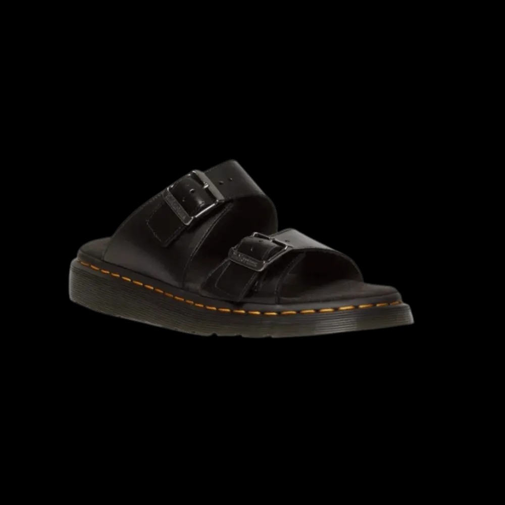 Dr Martens Josef Analine Leather Buckle Slide Sandals Black - HypeFly India View 2