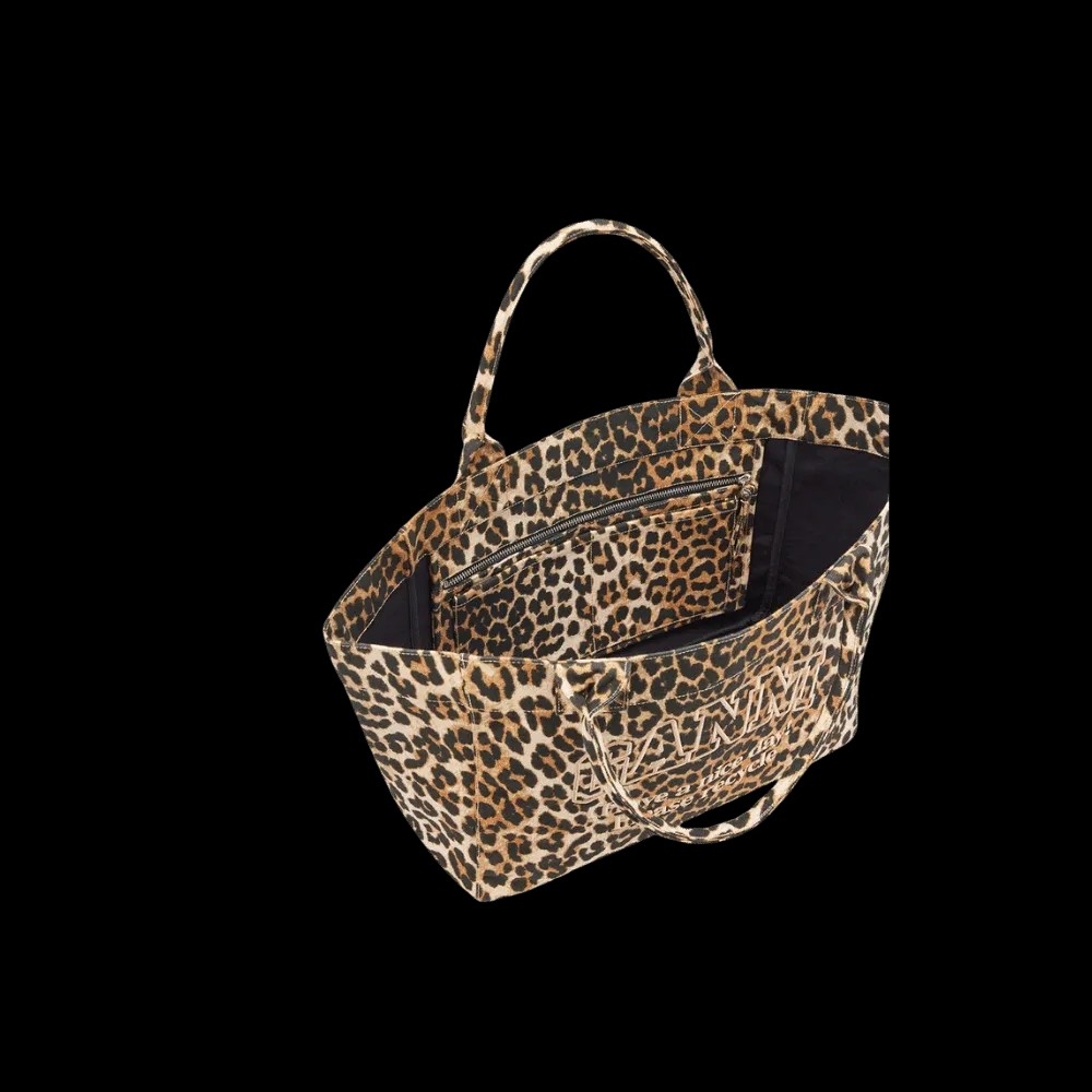 Ganni Leopard Medium Tote Bag - HypeFly India View 2
