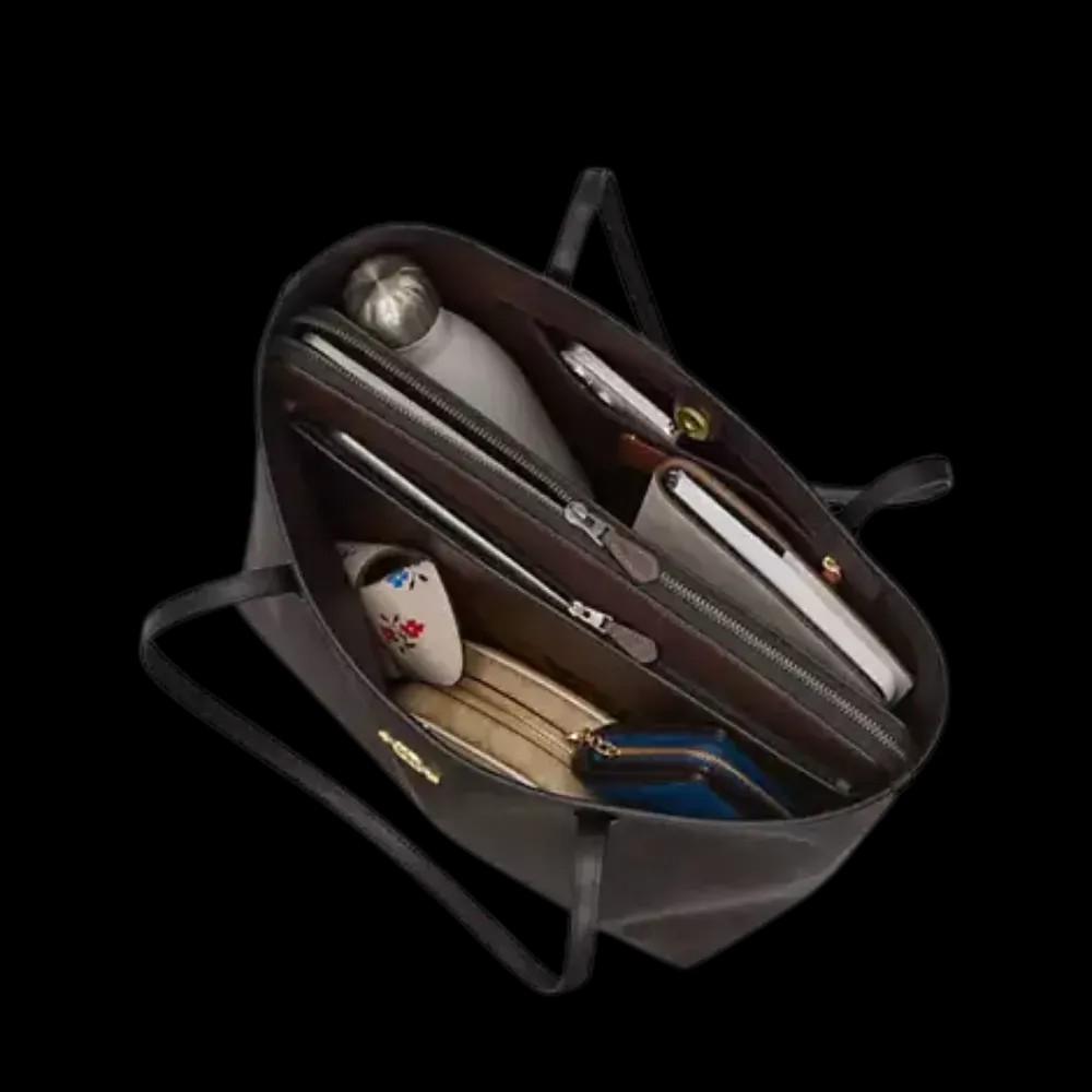 Coach Tote Bag In Signature Canvas Charcoal - HypeFly India View 5