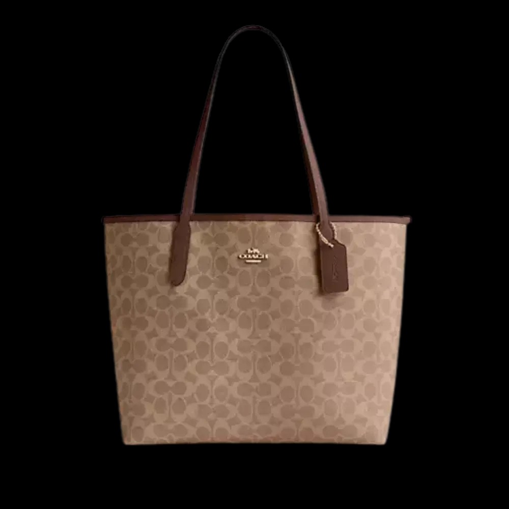 Coach City Tote Bag In Signature Canvas Tan - HypeFly India View 1