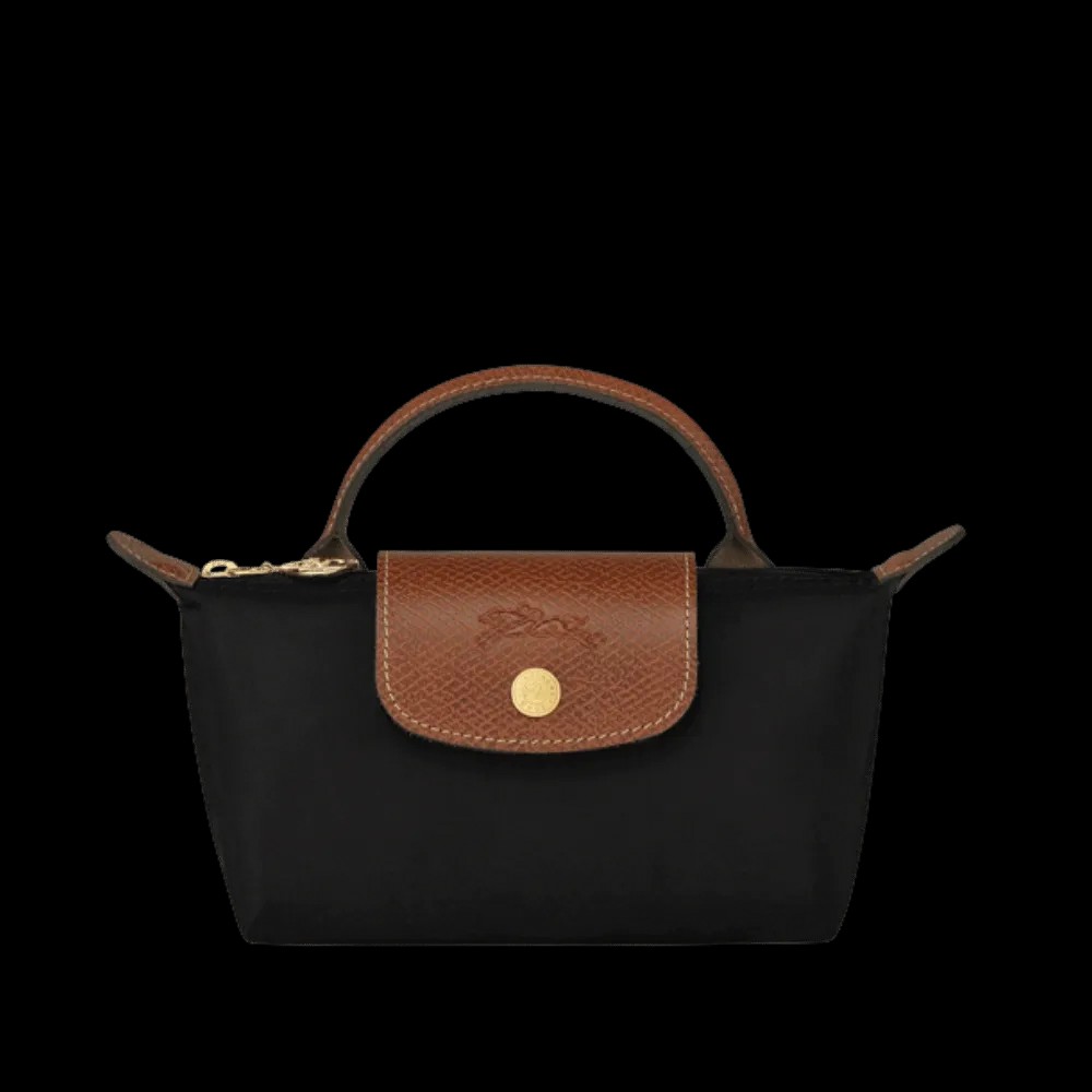 Longchamp Le Pliage Original Pouch with handle Black - Recycled canvas - HypeFly India View 1