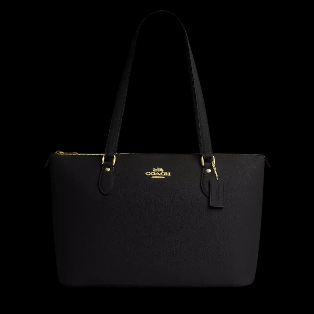 Coach Gallery Tote Bag Grossgrain Leather Black - HypeFly India View 1