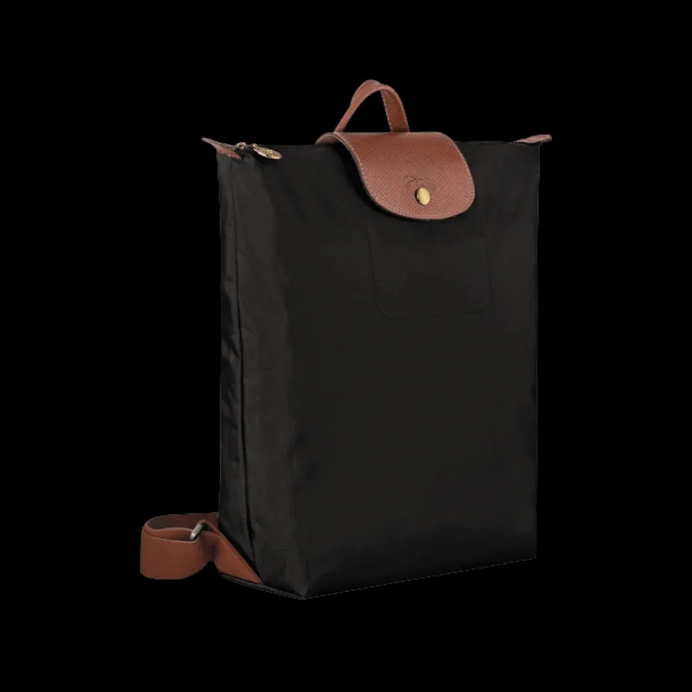 Longchamp Le Pliage Original M Backpack Black - Recycled canvas - HypeFly India View 2