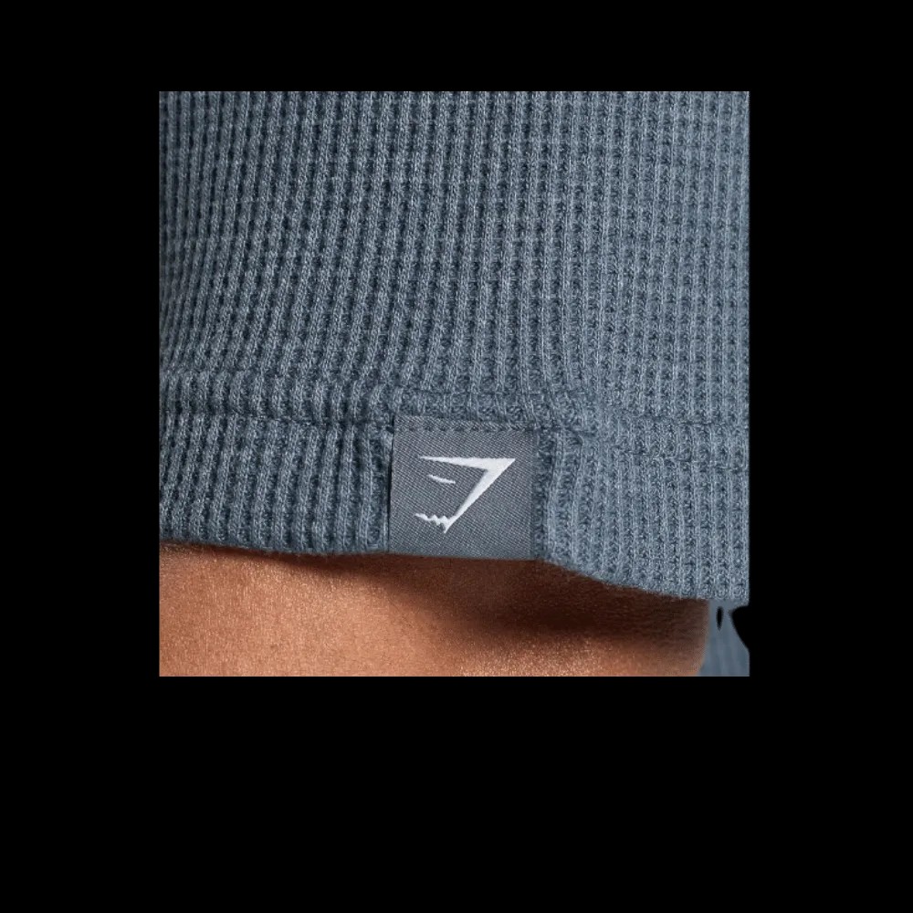 Gymshark Waffle Oversized T-Shirt Titanium Blue - HypeFly India View 5