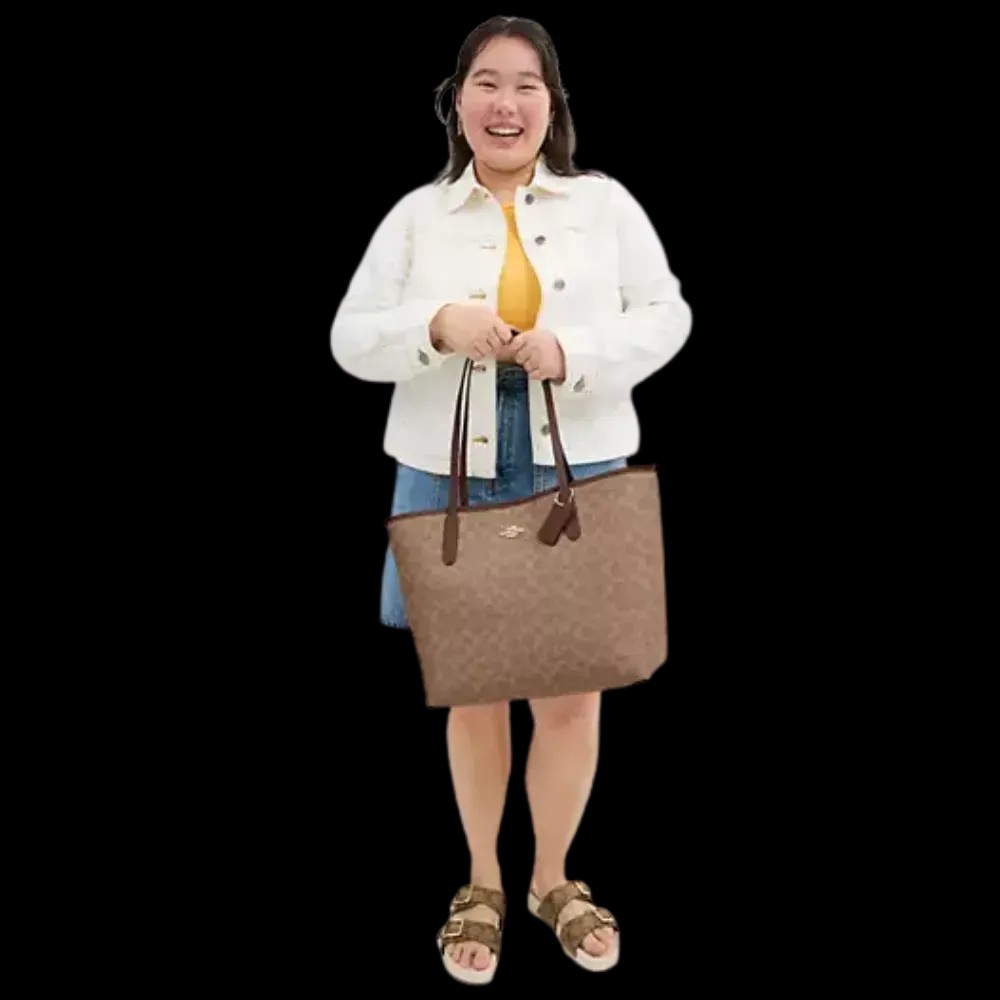 Coach City Tote Bag In Signature Canvas Tan - HypeFly India View 3