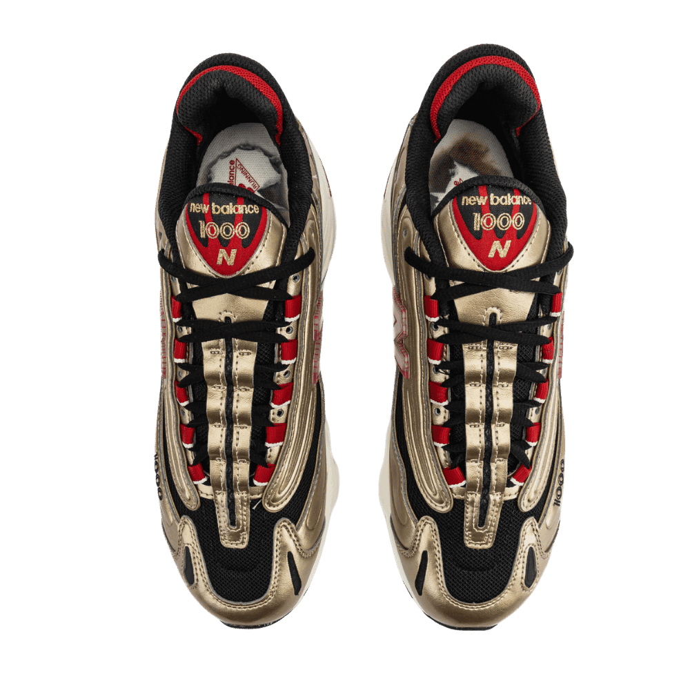 New Balance 1000 'Metallic Gold' Shoe Palace Exclusive - HypeFly India View 5