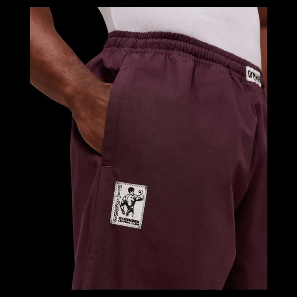 Gymshark Straight Leg Pumper Pants Oversized Fit Cherry Purple - HypeFly India View 2