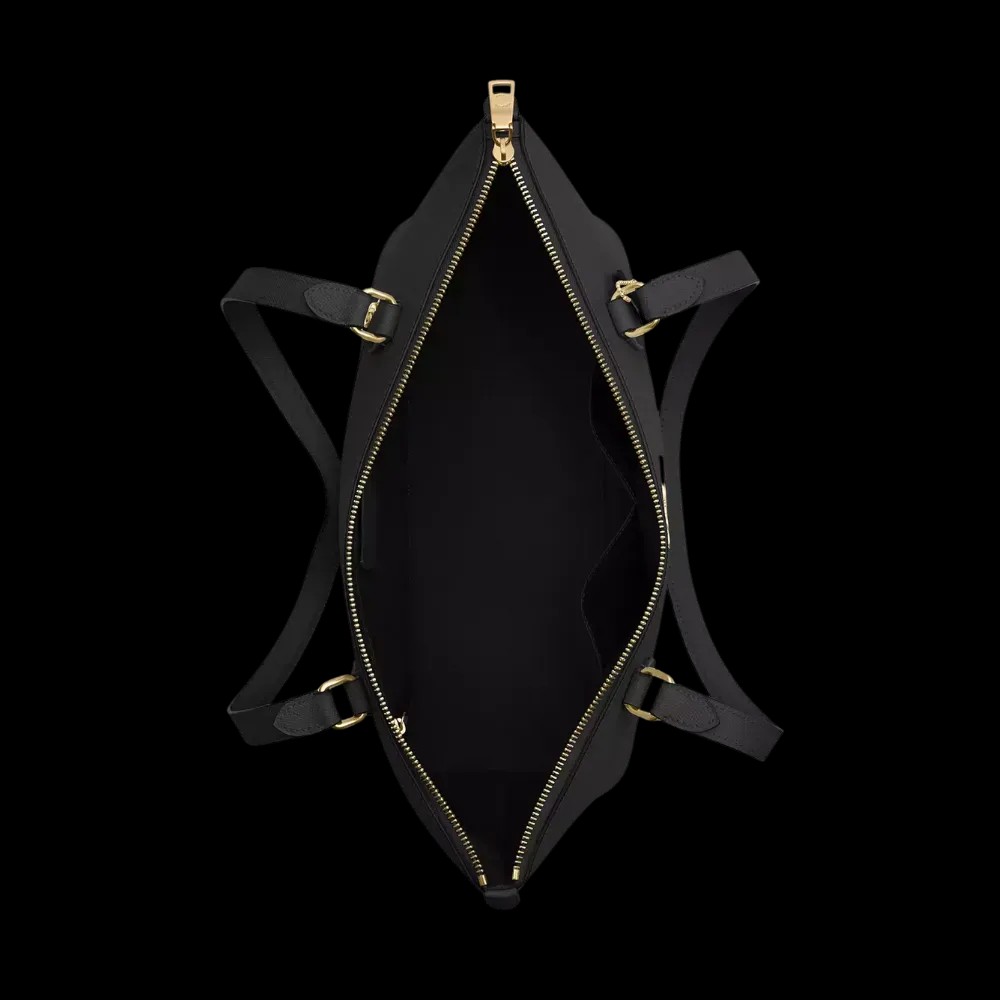 Coach Gallery Tote Bag Grossgrain Leather Black - HypeFly India View 5