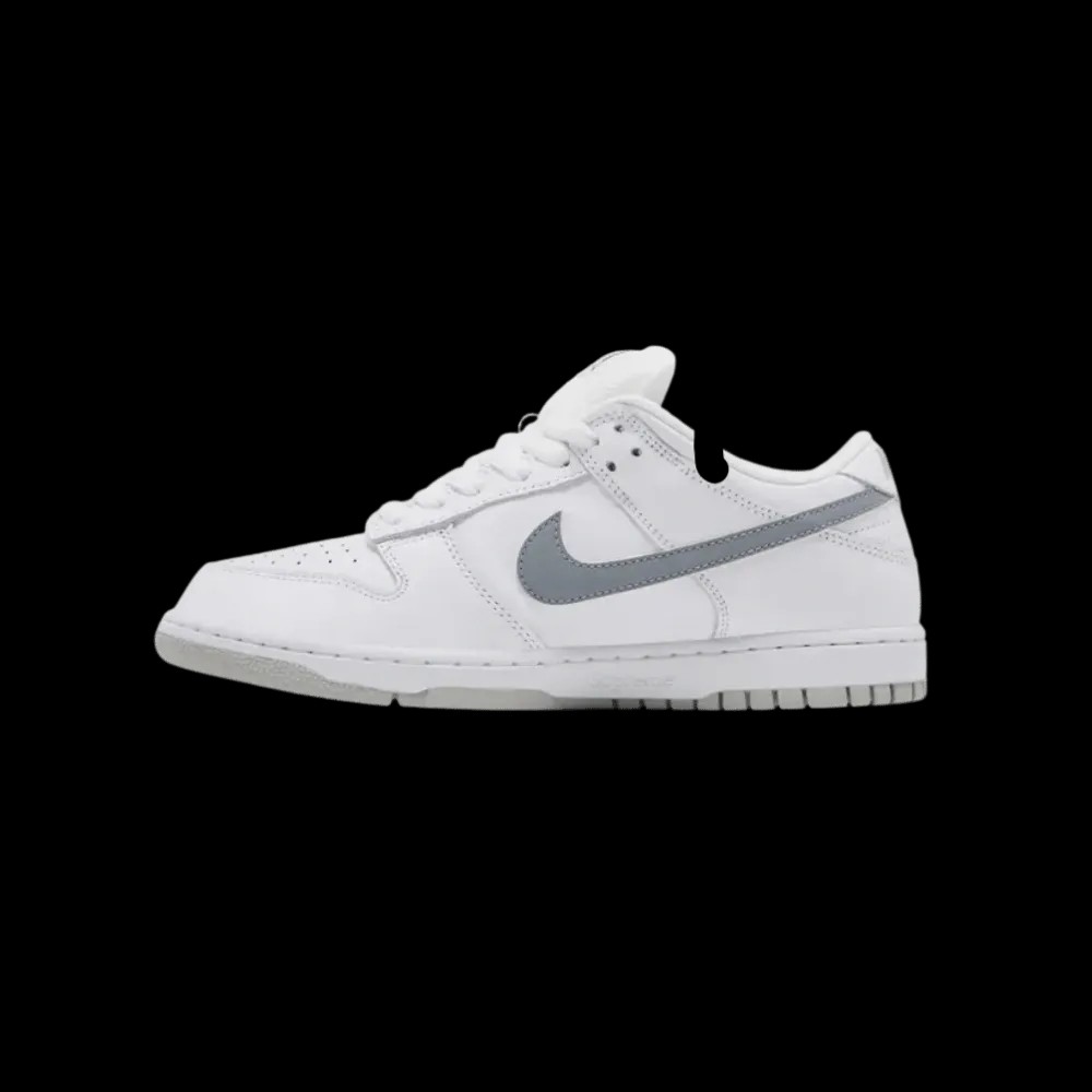 Nike Supreme x Dunk Low SB 'White Metallic Silver' - HypeFly India View 4