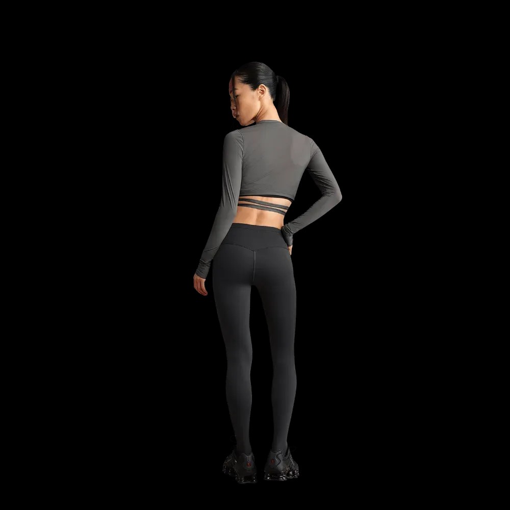 Nike X Skims Women's High-Waisted Footsie Grip Leggings Obsidian - HypeFly India View 3