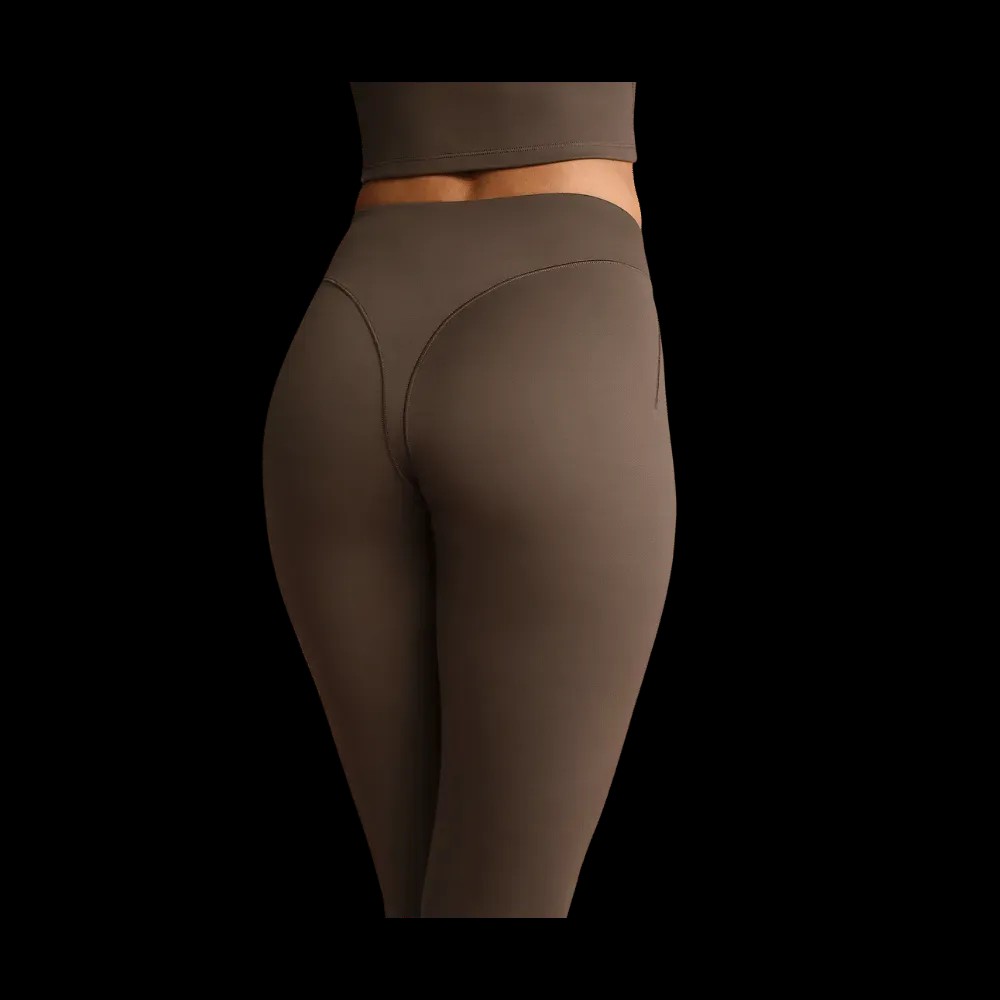 Nike X Skims Matte Women's High-Waisted V-Panel Straight Leggings DARK SEPIA - HypeFly India View 2