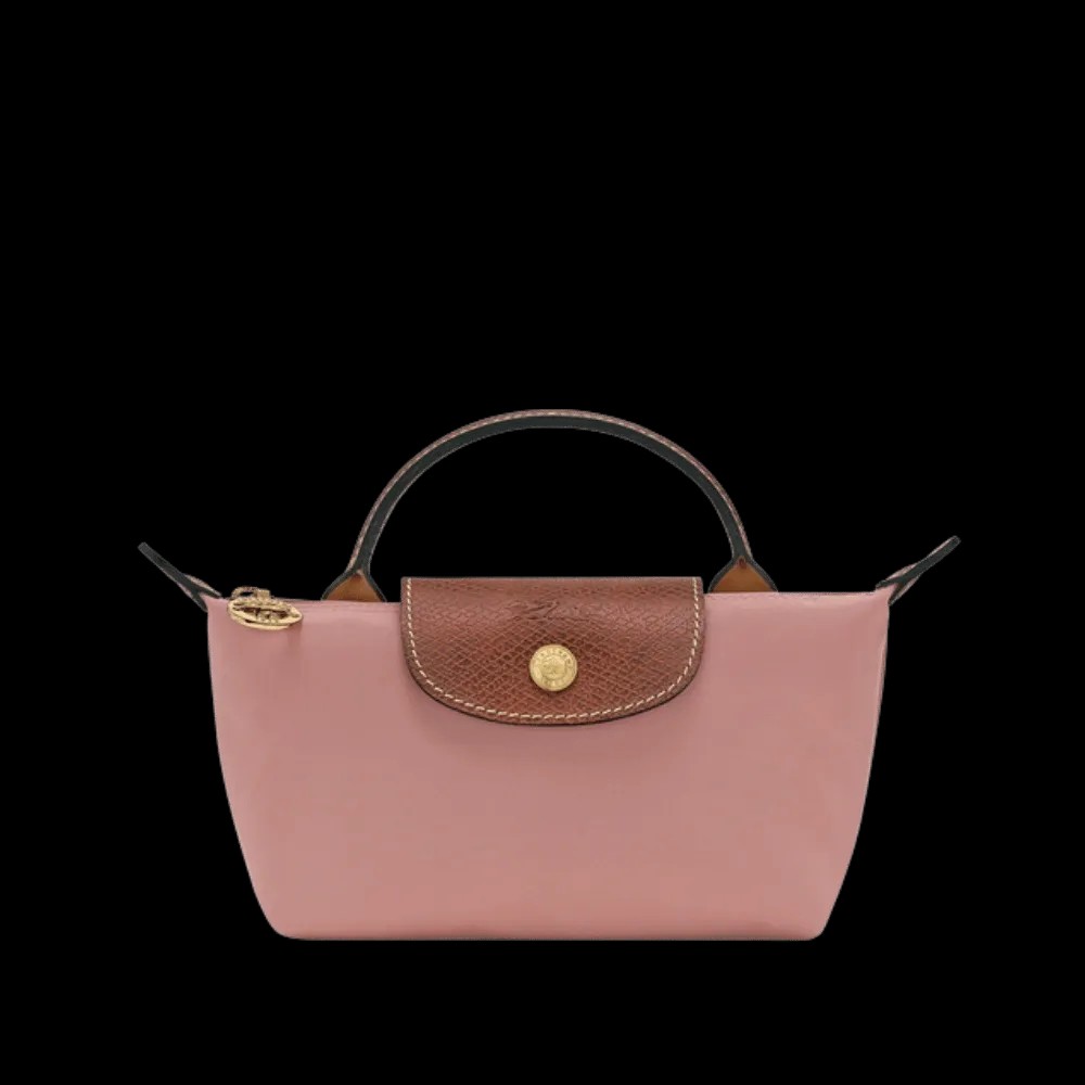 Longchamp Le Pliage Original Pouch with handle Pink Tea - Recycled canvas - HypeFly India View 1