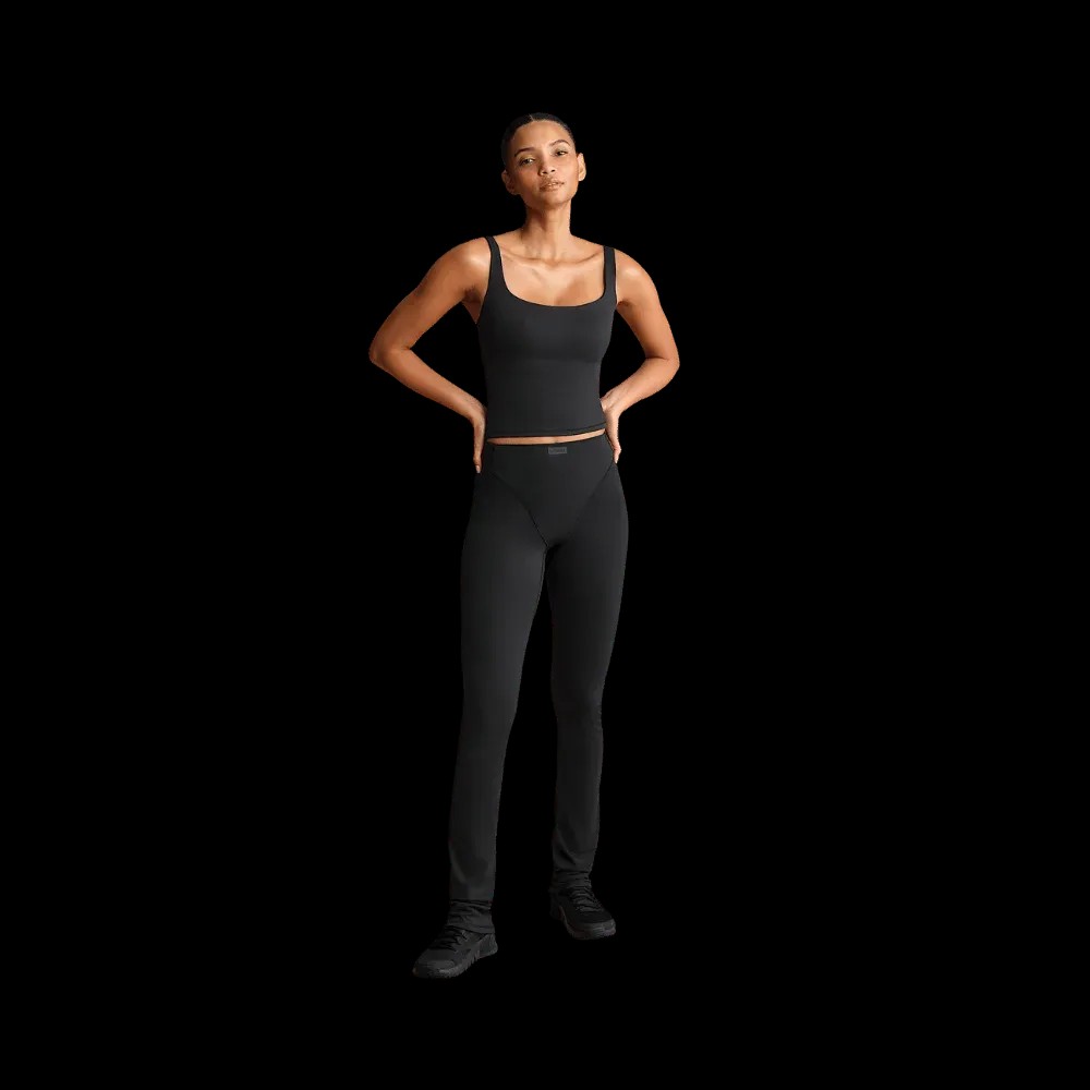 Nike X Skims Matte Women's High-Waisted V-Panel Straight Leggings OBSIDIAN - HypeFly India View 1