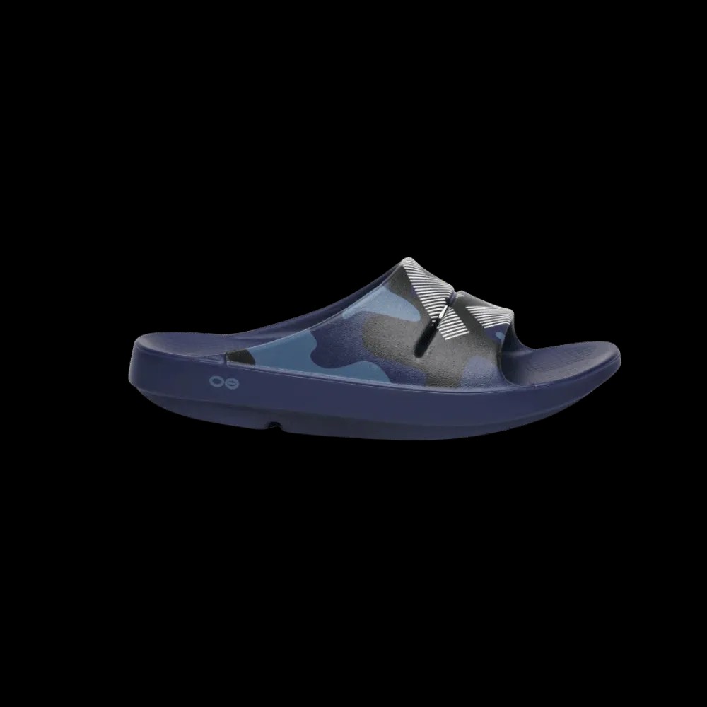 Oofos FJ X OOFOS Men's OOahh Sport Slide Sandal - Navy Camo - HypeFly India View 1